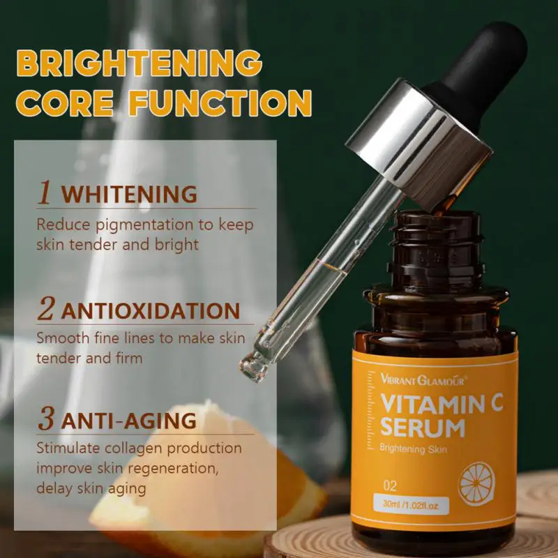 

30ml Vitamin C Facial Serum Exfoliating Hydrating Brightening Promote Metabolism Restores Skin Elasticity Anti-Aging