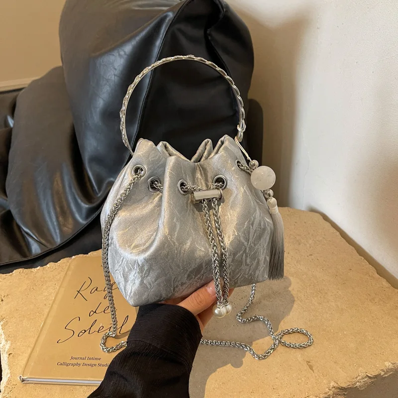 Женская сумка-мешок через плечо из ПУ кожи