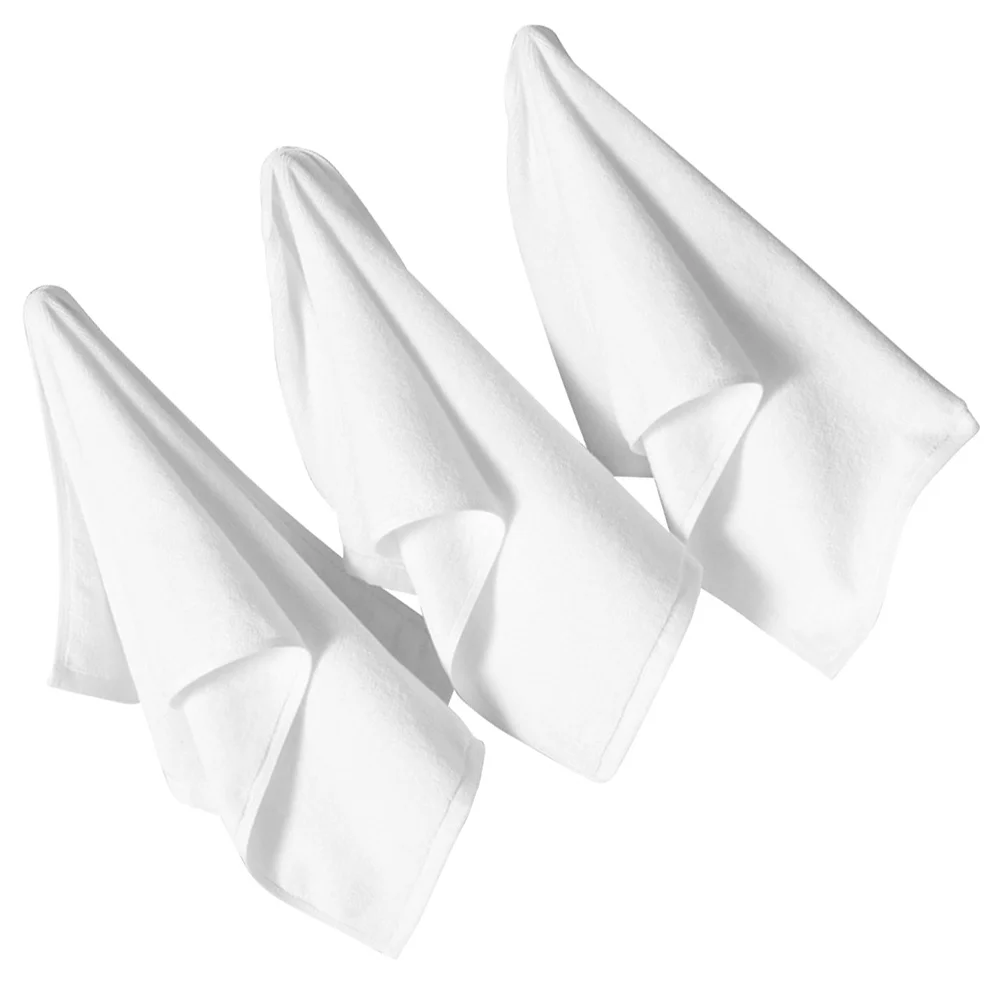 

3 Pcs Face Towel Bath Towels Bathroom Washcloth Cotton Absorbent Gym White Fitness