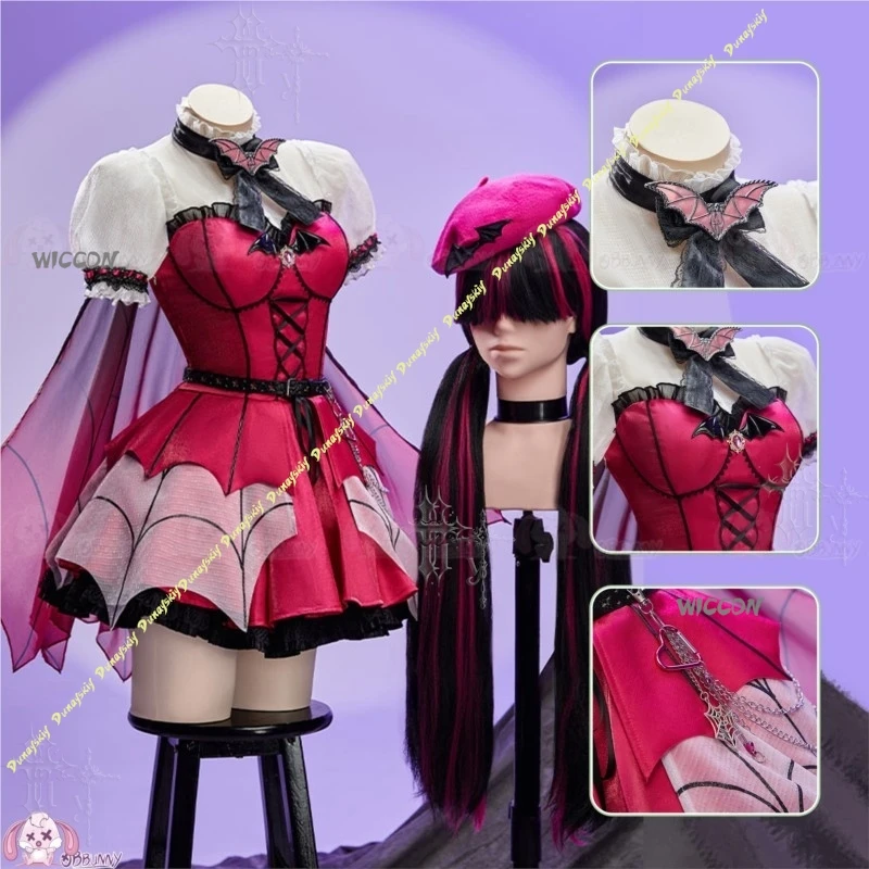 Фото Костюм для косплея Monster High Draculaura в стиле гот-лолита, парик, на Хэллоуин, Рождество, Комик-кон, для женщин и мужчин, милое платье №4