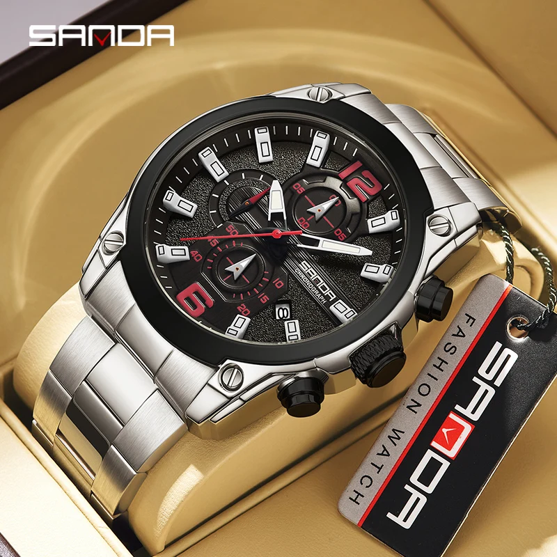 

New Luxury Business Man Watch Fashion Date Waterproof Wristwatch For Men Casual Male Clock Gift Relogio Feminino SANDA 5305