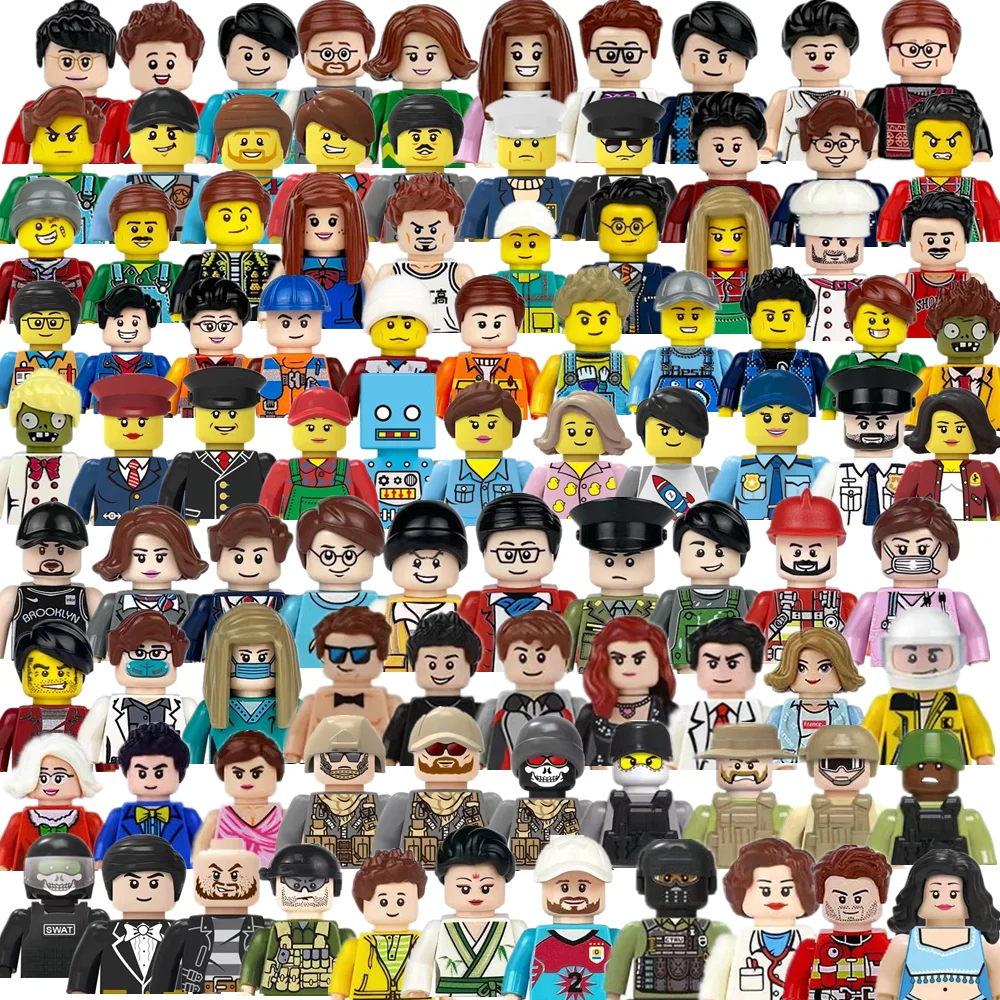 Мини-городские фигурки экшн-кукла набор строительных блоков полицейских солдат