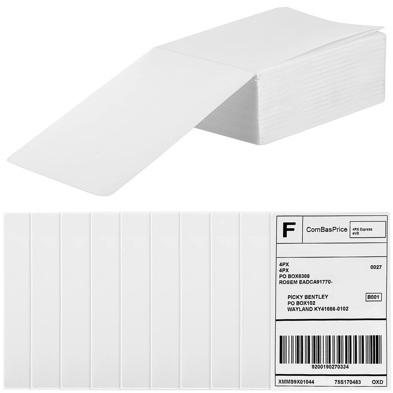 

500pcs Thermal Labels Self Adhesive Mailing Paper Labels Replacement with Perforated Line