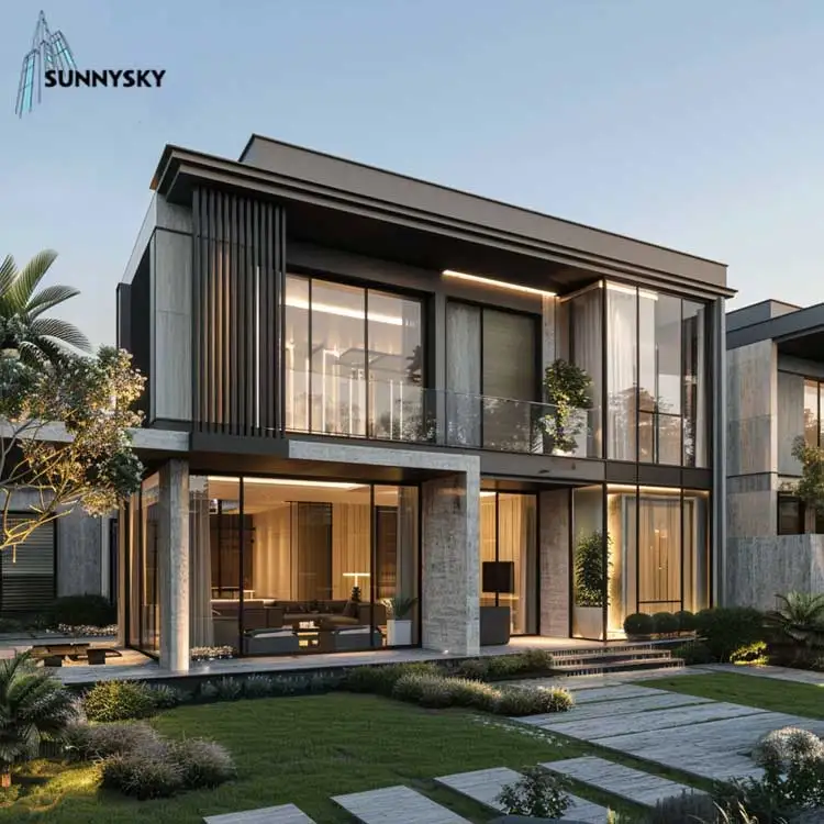 Фото Алюминиевые двери и окна Sunnysky Custom Florida с индивидуальным дизайном, устойчивые к ураганам, безопасные, для дома №1