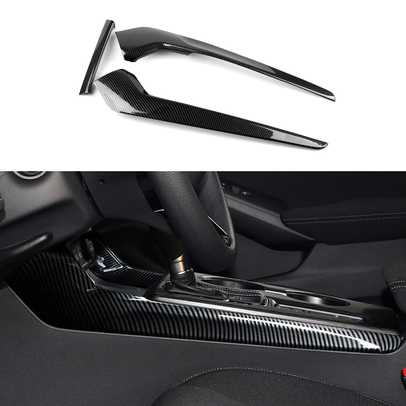 

Для Honda Civic 11-го поколения (2022-2026) боковые декоративные полоски центральной консоли автомобиля, внутренняя наклейка из углеродного волокна ABS