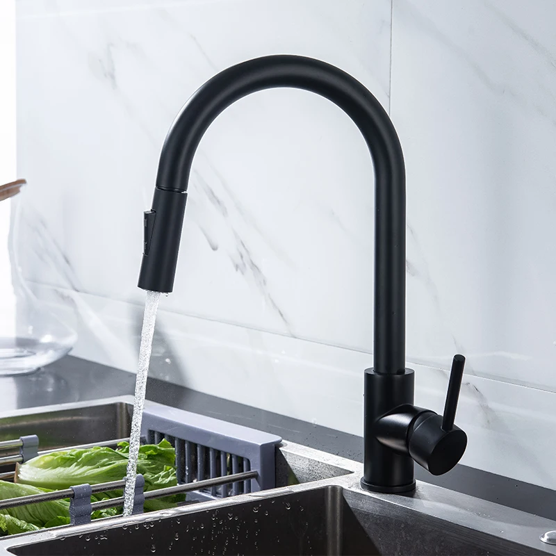 Европейский выдвижной смеситель горячей и холодной воды 360 Вращающийся латунный