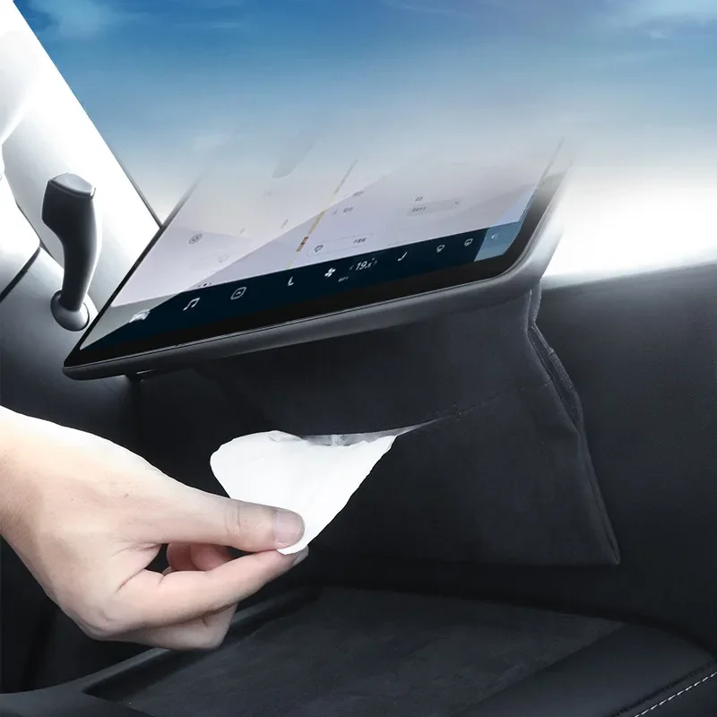 Para Tesla Modelo 3/Y/3 + Caixa De Tecido Do Carro Gaveta Escondida Pendurado Decoração Interior Acessórios