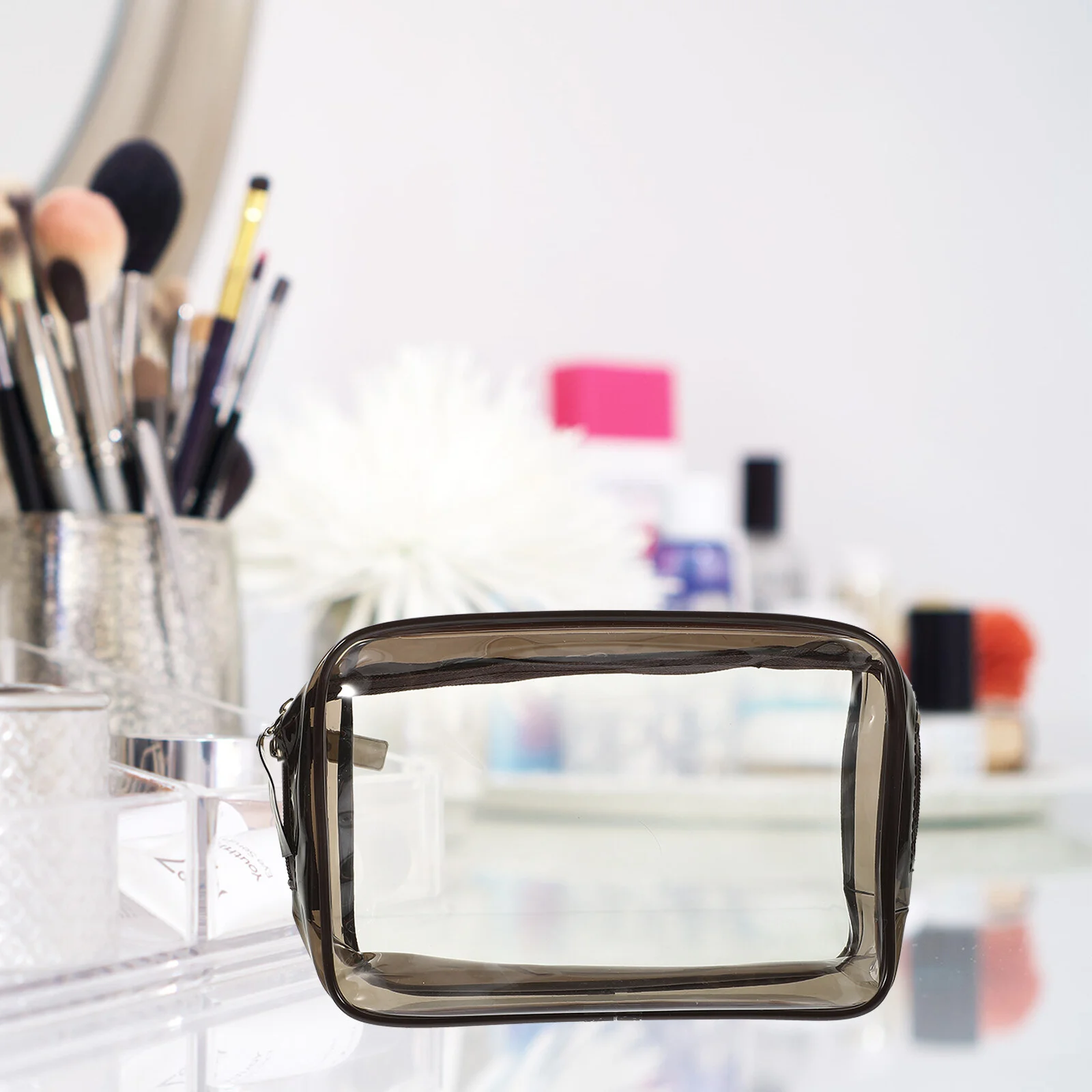 

Дорожная сумка для туалетных принадлежностей, сумка на молнии для макияжа из ПВХ, большая портативная прозрачная косметичка для переноски