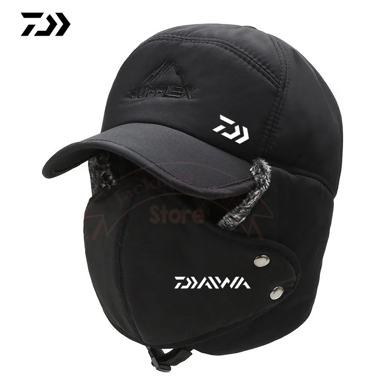

Рыболовная Шапка DAIWA Мужская зимняя утепленная бархатная теплая защита ушей ветрозащитная Водонепроницаемая уличная дорожная Лыжная Рыбо...