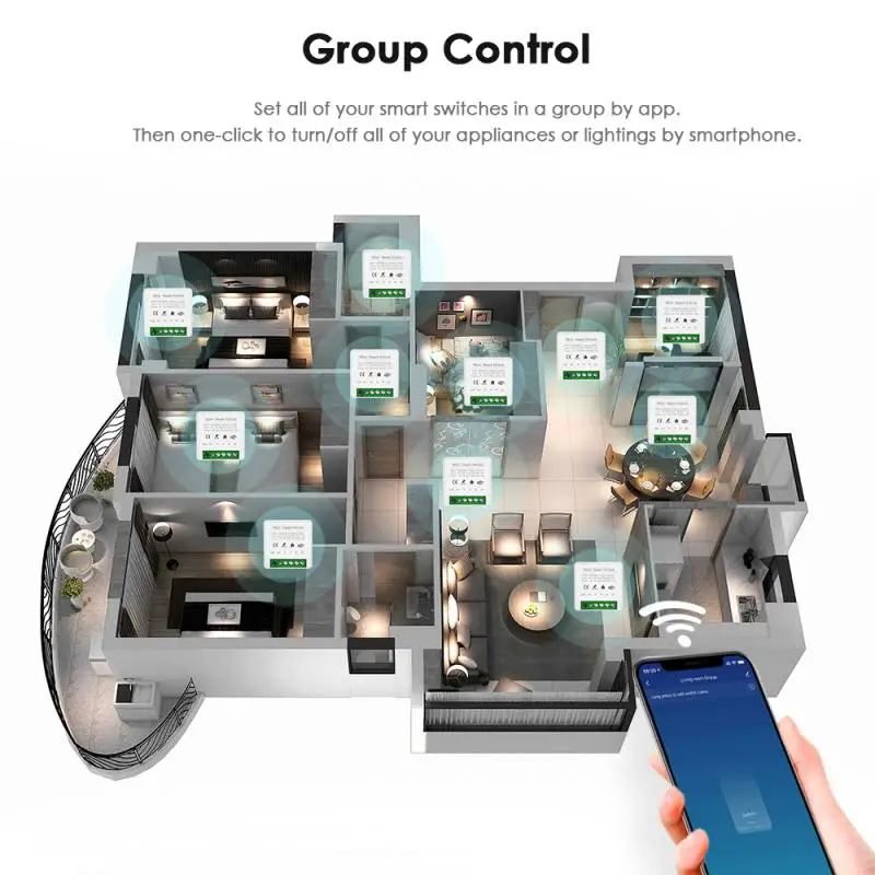 1 шт. Мини Wi-Fi переключатель Tuya для самостоятельной сборки 2-полосное реле