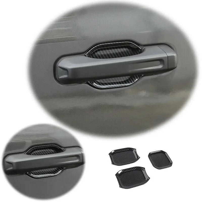 

For Jeep Wrangler JL 2DR 2018-2020 Carbon Fiber Side Door & Tailgate Bowl Trim