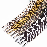 classic animal patten print shoelace creative unisex sneakers canvas shoe lace flat leopard zebra tiger snake shoelaces strings
