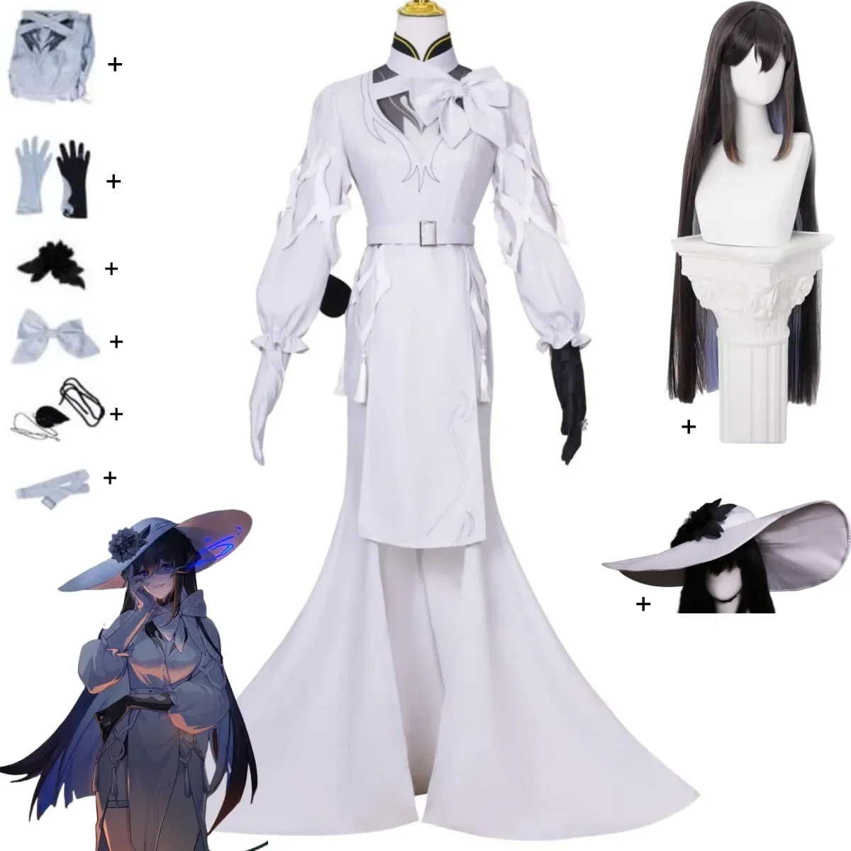 Костюм для косплея по мотивам аниме хонкай: звезда рельс Констанс