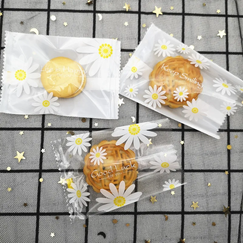 

Daisy Wedding Candy Cookie Bags Heat Seal Cookies Baking Food Packaging Bag Nut Matte DIY Biscuits For Birthday Party