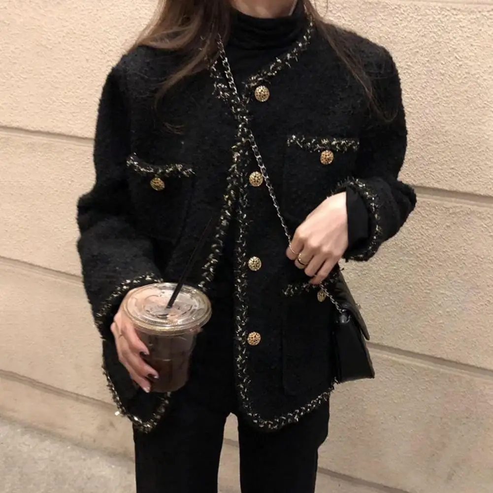 

Stylish Autumn Coat Elegant Women Winter Coat Lapel Cardigan Spring Coat Thermal