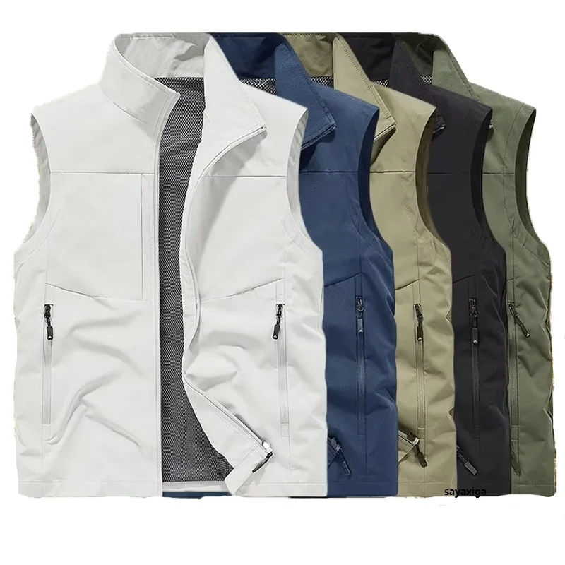 Летняя мужская рыболовная жилетка большого размера уличная дышащая сетчатая