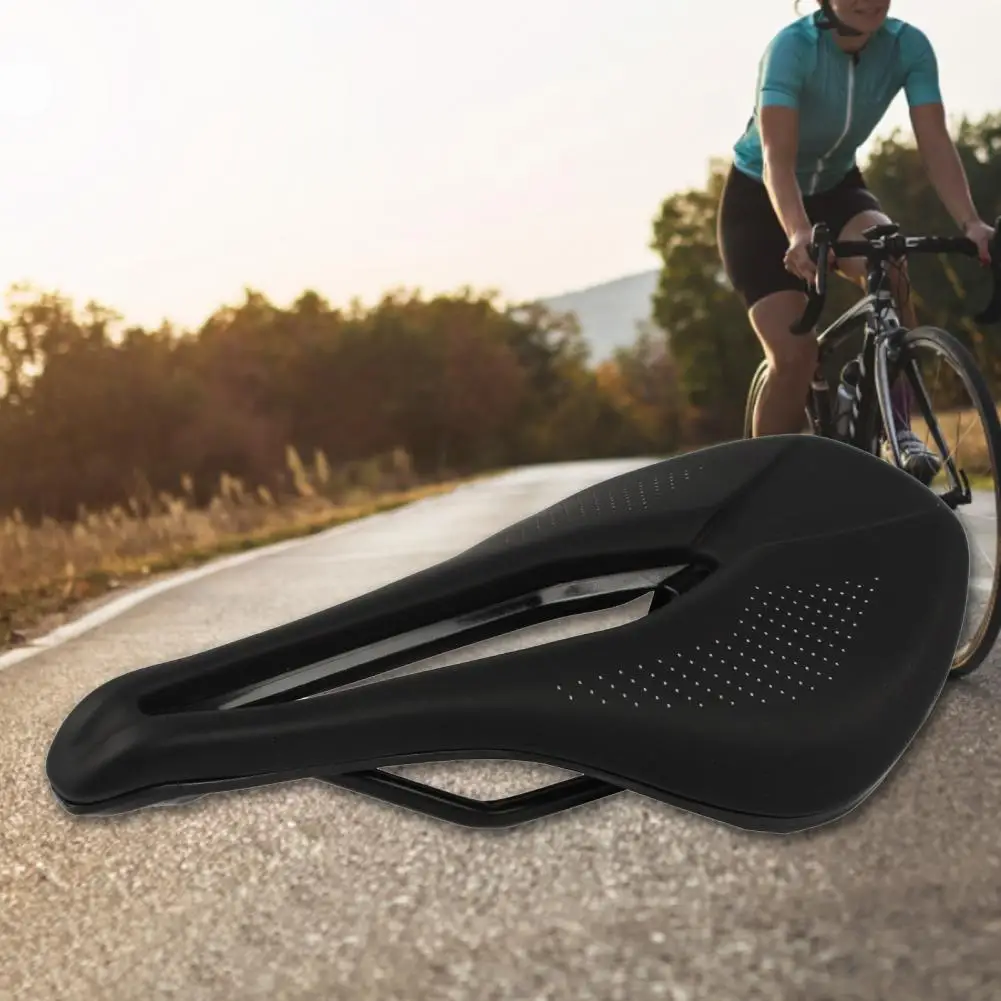 

Bicycle Saddle Hollow Breathable Shock Absorption Microfiber Leather Bicycle Saddle Parts Streamline Comfort Bike Seat