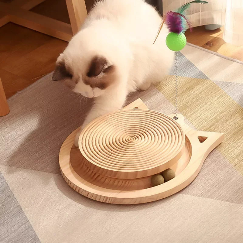 

2022New Levels Pet Cat Toy Wood Funny Tunnel Tower Tracks Mouse Toys Amusement Plate Cat Ball Toys For Cats Kitten