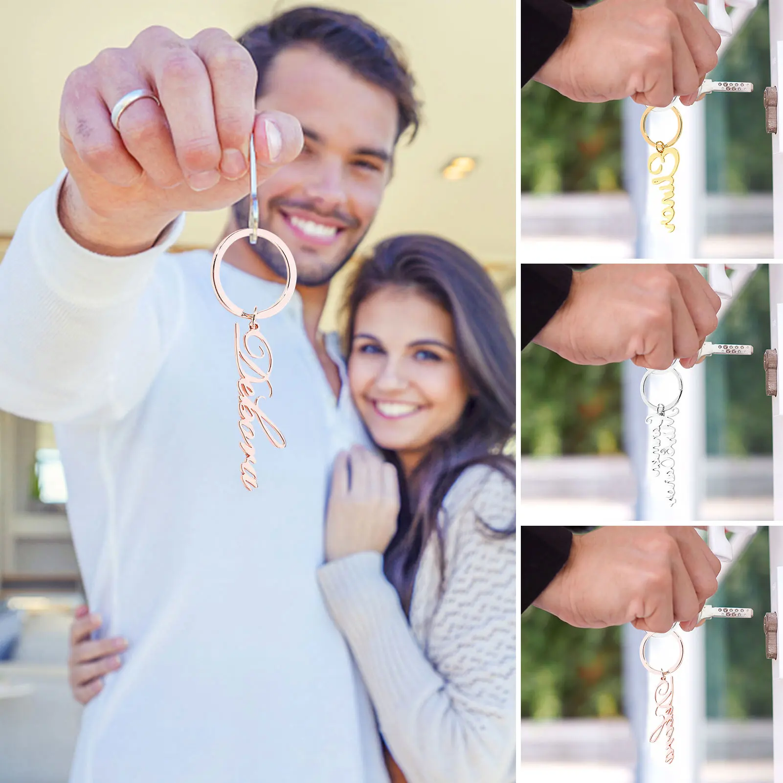 

Именной брелок, персонализированные брелоки из нержавеющей стали с подвеской для женщин и мужчин, брелоки с именной табличкой, ювелирные из...