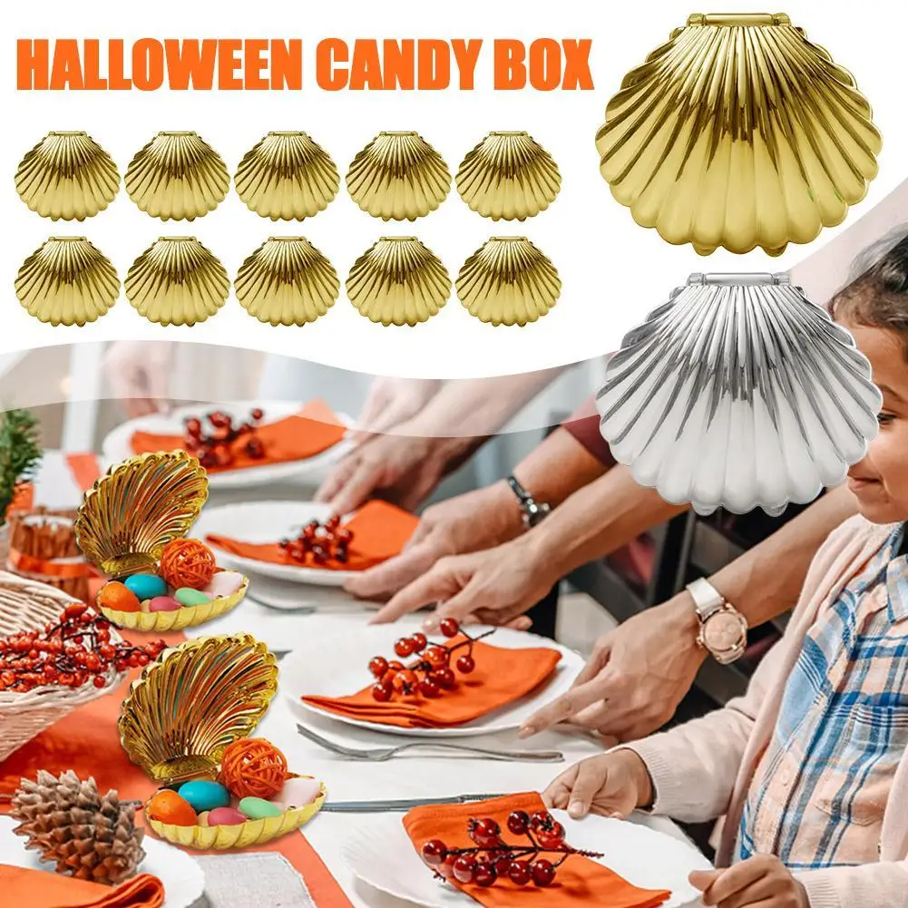 Goodies Gift Biscuit Beach 9x7.5cm Golden Plastic Wedding Party Favor Shape Treats
