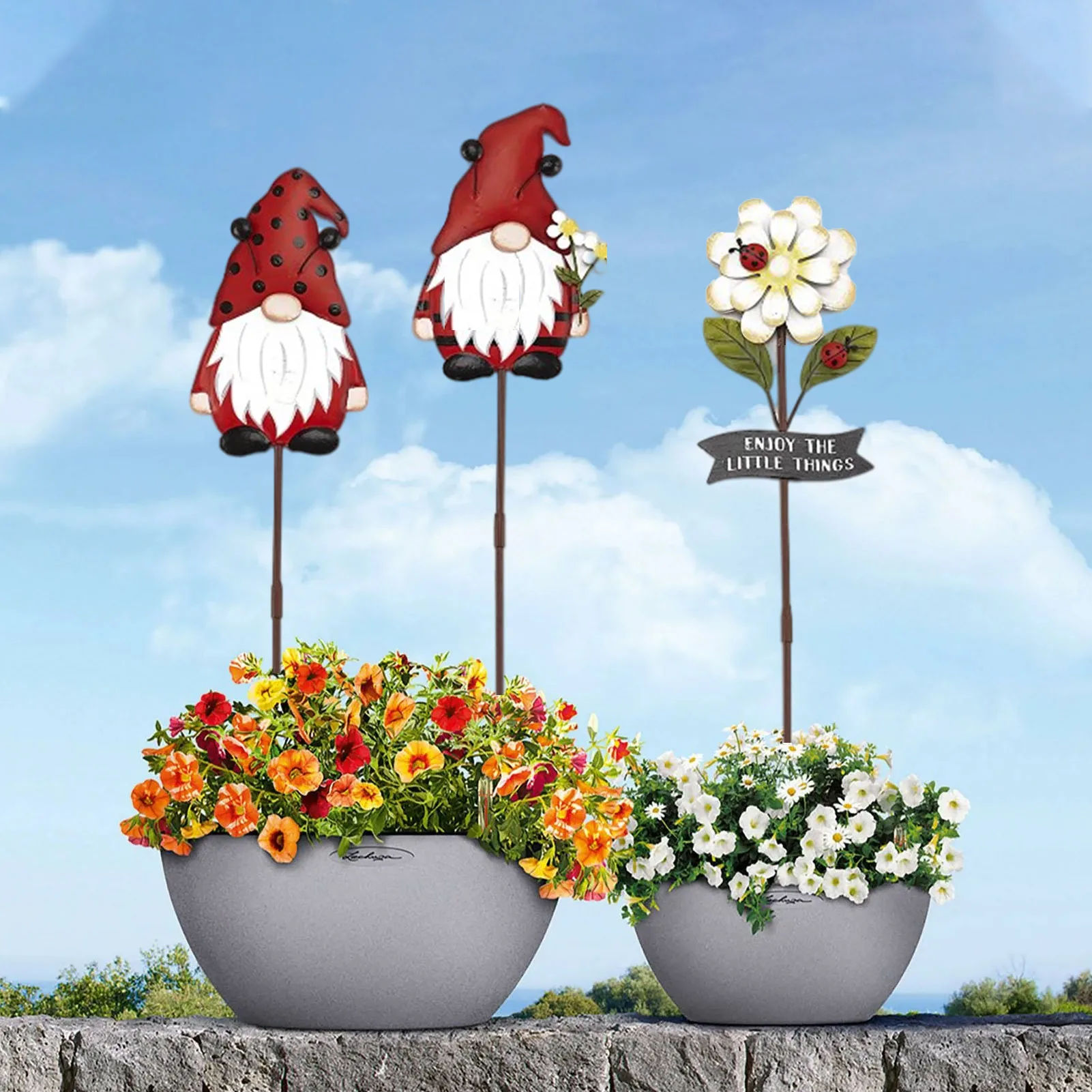 

3 Pcs Metal Gnome Decoration Innovative Dwarf Garden Art For Outdoor Decor Decorative Garden Stakes For Yard Patio Lawn