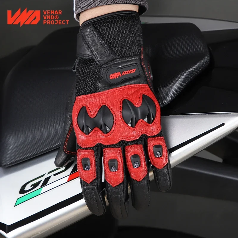 Кожаные винтажные велосипедные перчатки VND весна-лето мотоциклетные дышащие для