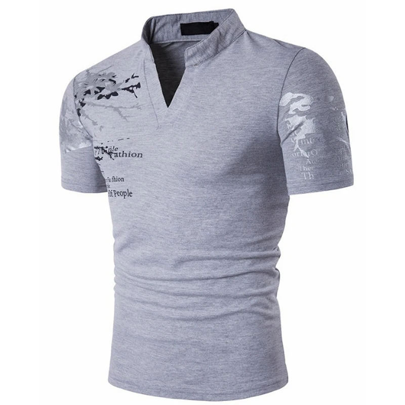 Футболка мужская приталенная с коротким рукавом Повседневный пуловер принтом