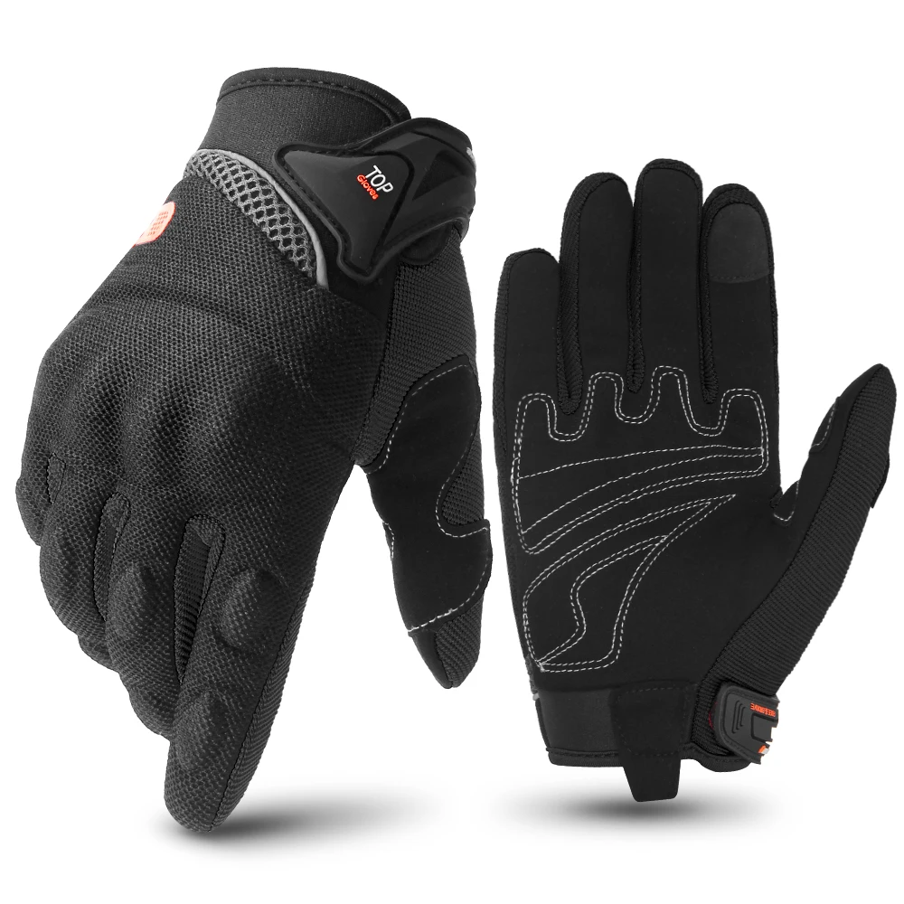 

Мотоциклетные Перчатки с закрытыми пальцами, летние дышащие мотоциклетные Нескользящие износостойкие перчатки для сенсорных экранов