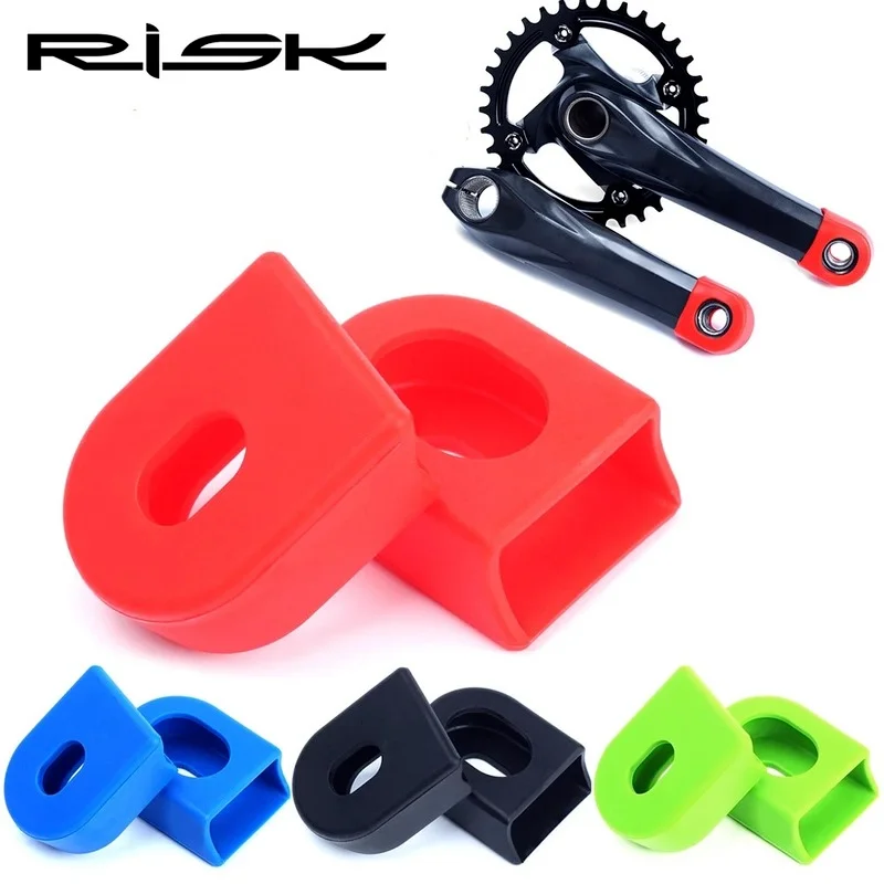 

RISK 2pcs/set Mountain Road Bike Bicycle Crank Arm Protector Boots Crankset Caps Silicone Dust Cover Protection Sleeve