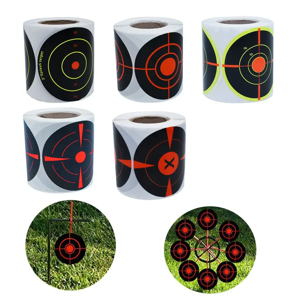 

Paintball Accessories 250/200Pcs Roll Reactive Self Adhesive Label Shooting Target Hunting Training Targets Stickers