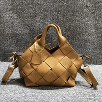 vintage leather woven hollow dumpling bag luxury brand famous designer handbag fashion leather womens crossbody shoulder bag