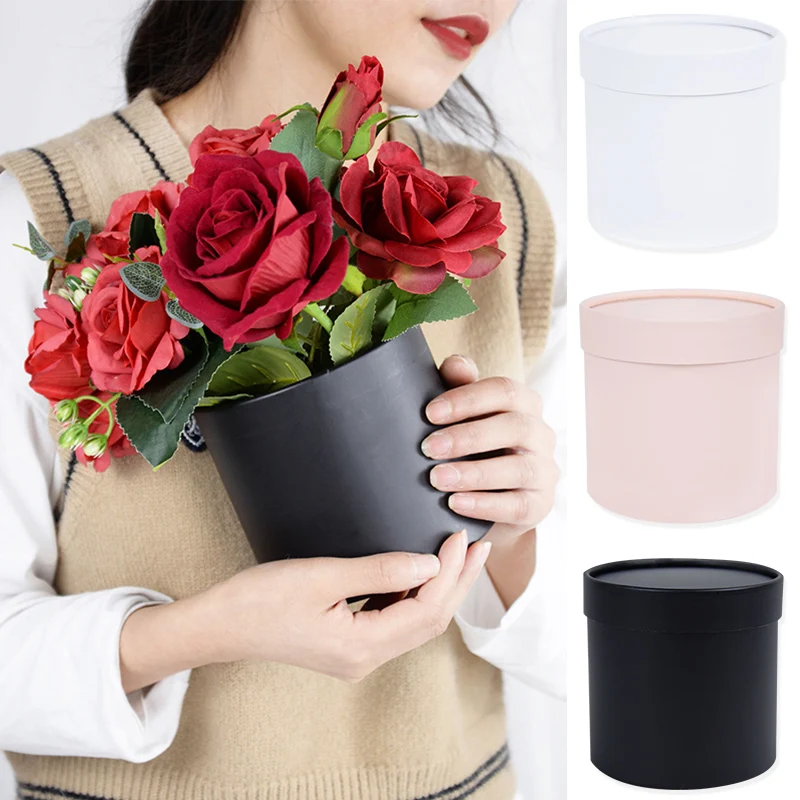 Empty Round Gift Boxes with Lids Cardboard Flower Package Box Wedding Decoration Table Centerpieces Anniversary Party Supplies |