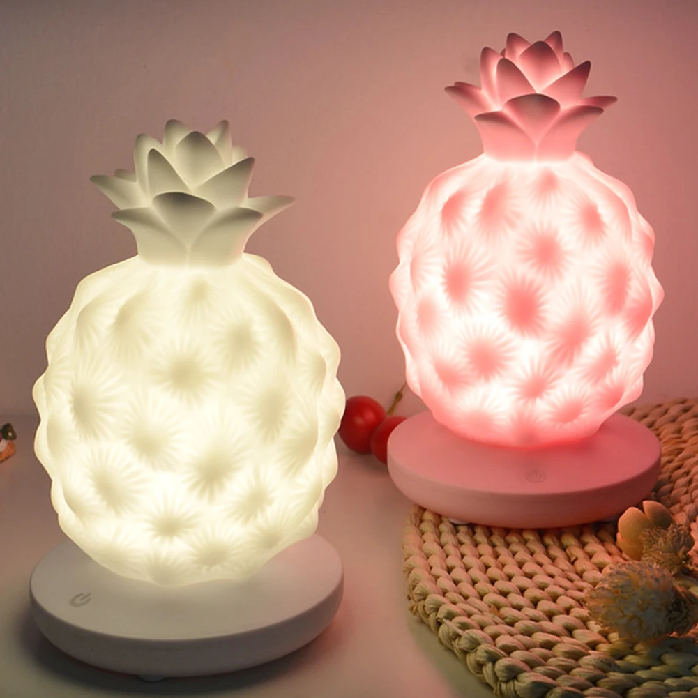 

Gift Led Bedroom Toy Night Lights Pineapple Silicone Decor Bright Desk Lamp