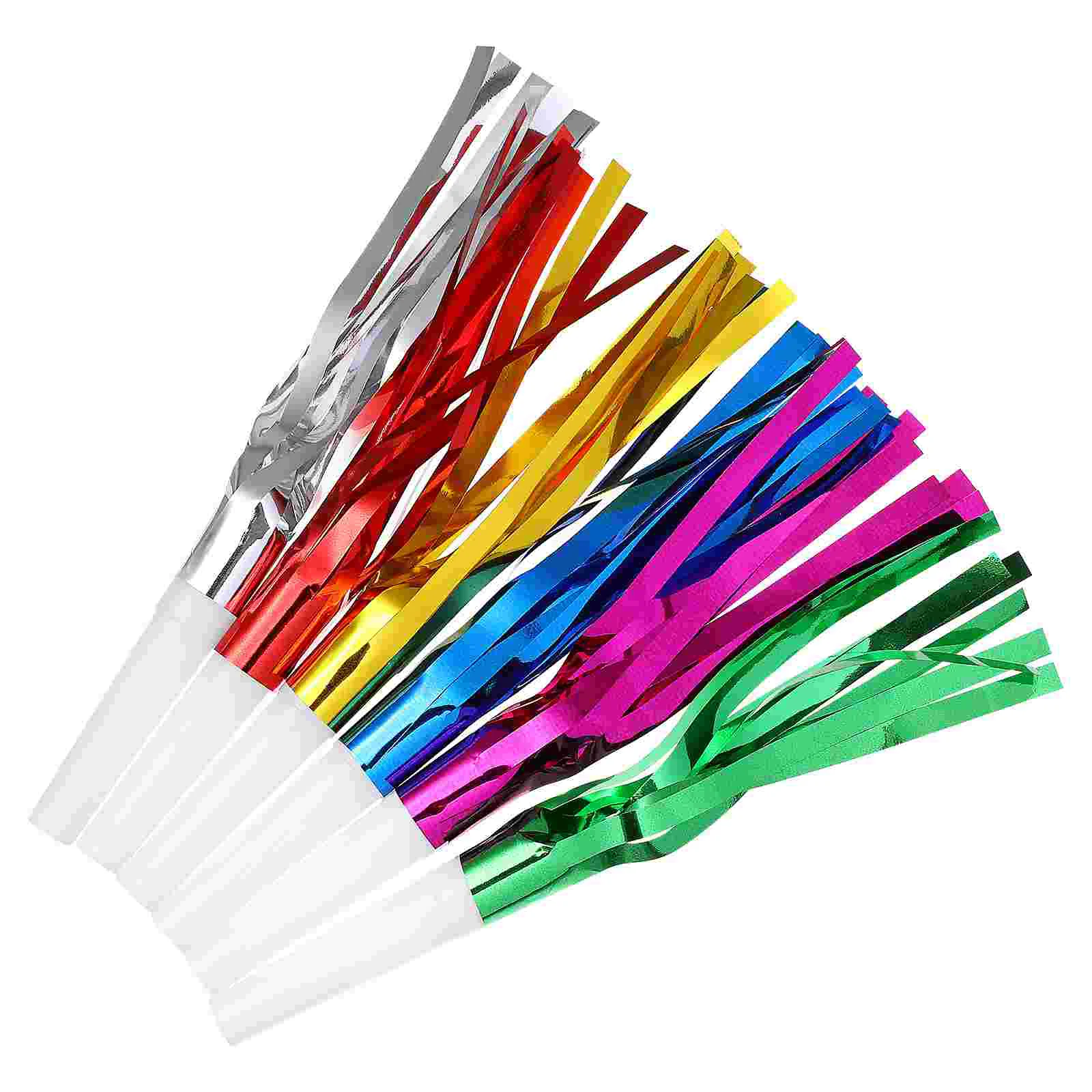 

24PCS Metallic Noise Maker Party Favors Whistle For Kids Fringed Noisemakes Party Noise Blowers