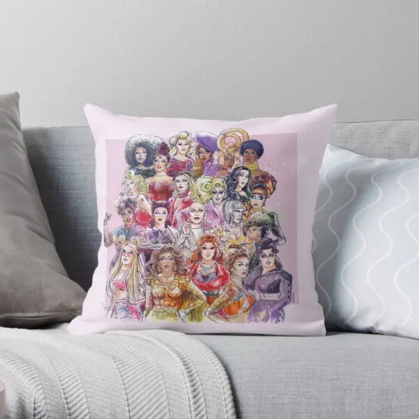 

Rupaul Is Drag Race All Winners Printing Throw Pillow Cover Bed Soft Square Wedding Throw Decorative Hotel Pillows not include