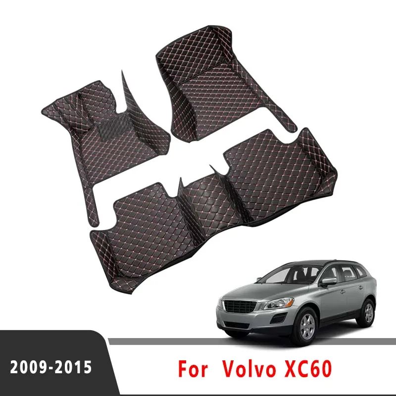 

For Volvo XC60 XC 60 2015 2014 2013 2012 2011 2010 2009 Car Floor Mats Interior Accessories Waterproof Leather Carpets Covers