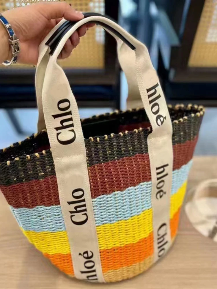 

Женская плетеная Сумка ручной работы, вместительный пляжный саквояж ручной работы в богемном стиле, из ротанга, для отпуска