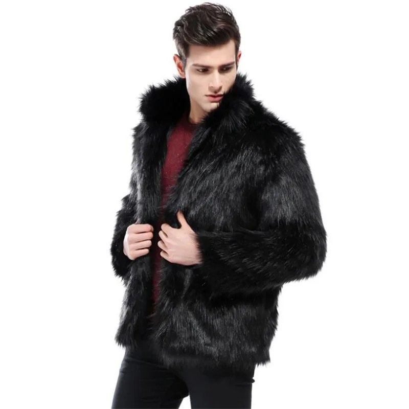 Autumn faux mink leather jacket mens black grey winter thicken warm fur leather coat men slim jackets jaqueta de couro fashion