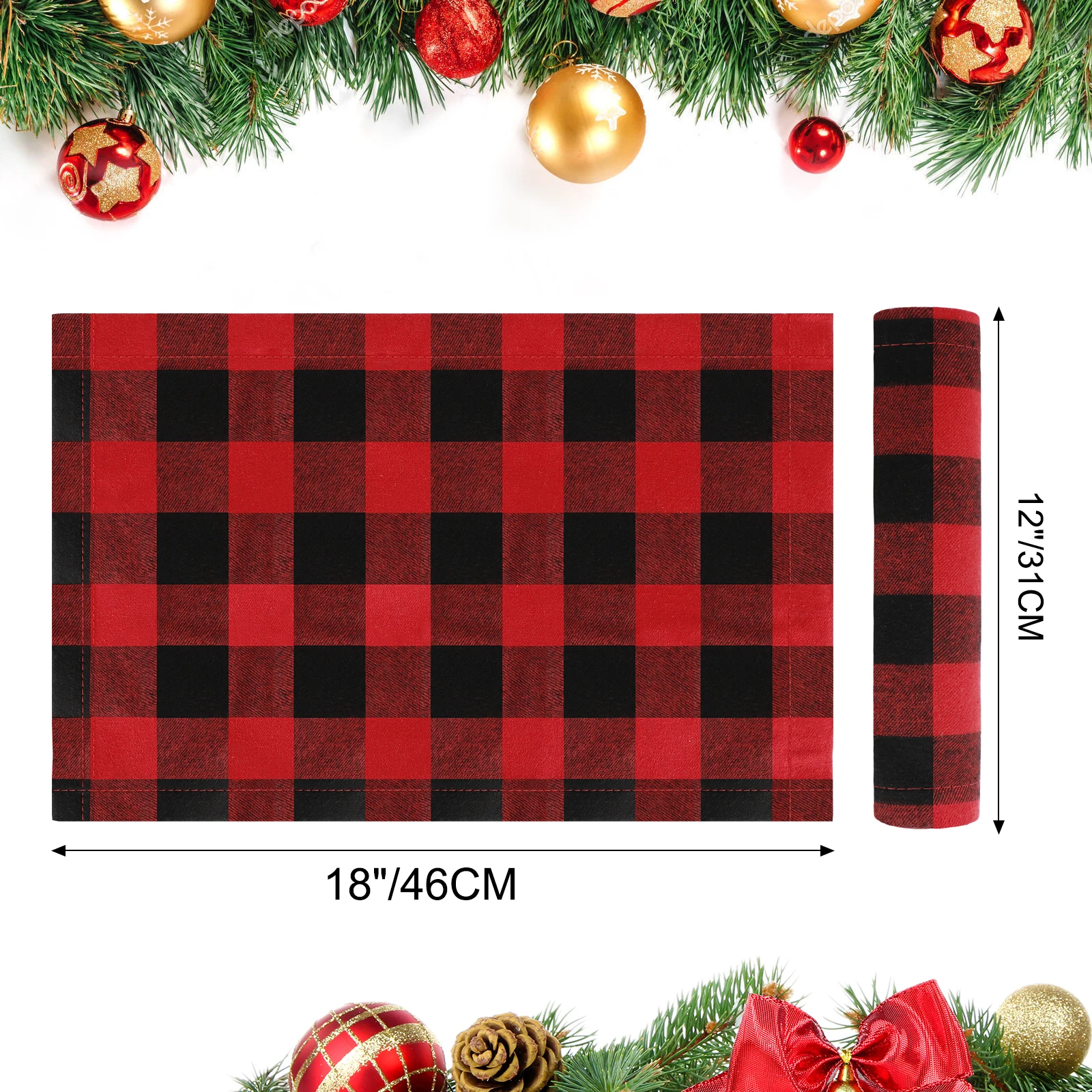 6 Упаковок Одноразовые Скатерти Из Красного Клетчатого Буйвола Двусторонняя