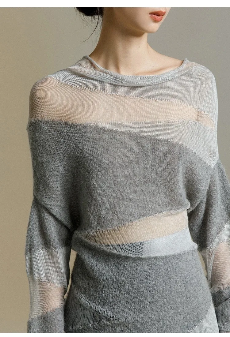 UMI MAO Осенняя одежда 2024 женский топ весенне-осенний новый свободный вязаный с