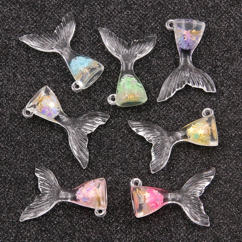 10 шт., подвески в виде хвоста русалки, 25 х7 мм