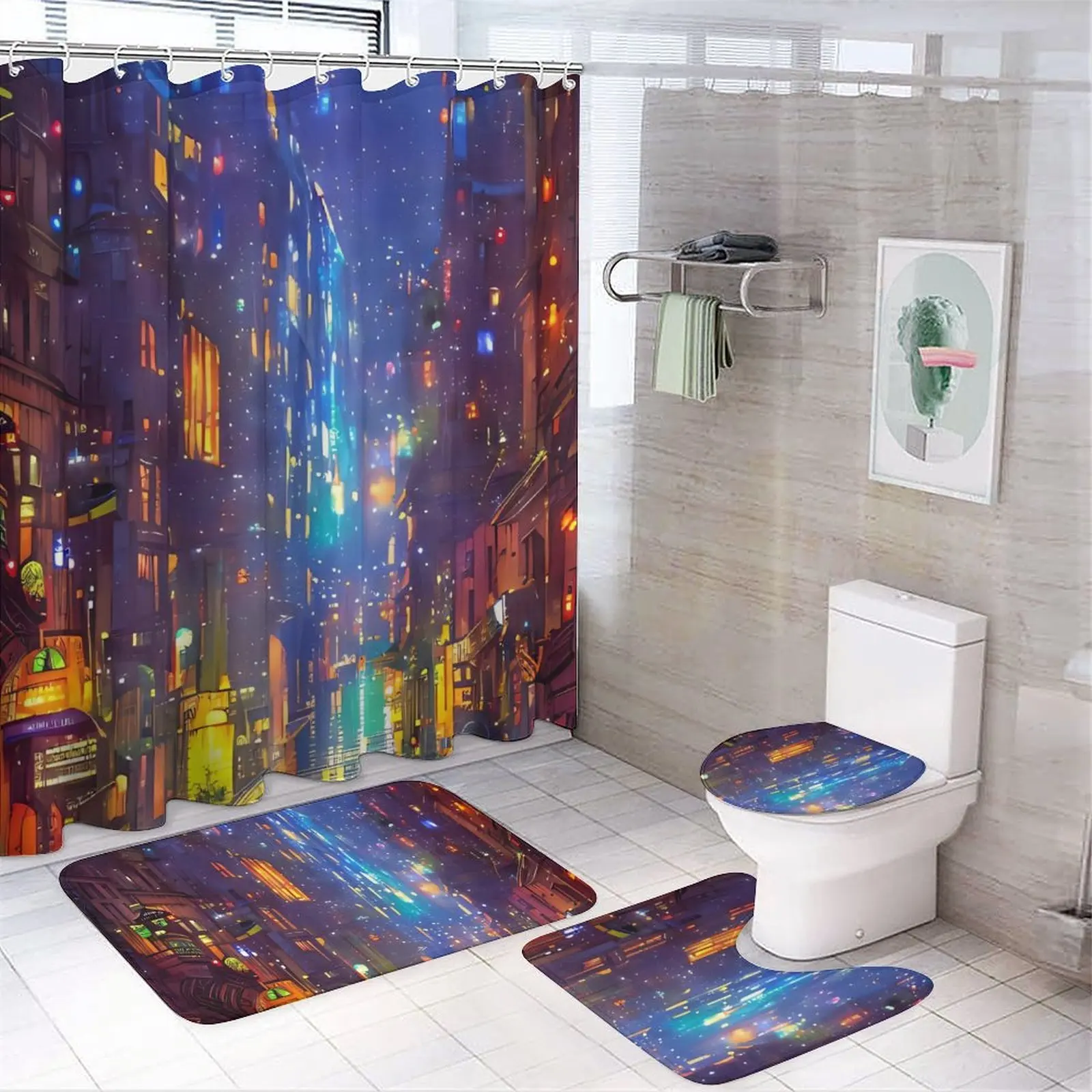 

home bathroom floor mats Bath Foot mat And shower curtains modern bathroom accessories rug Toilet mat Bathtub anti-slip carpet