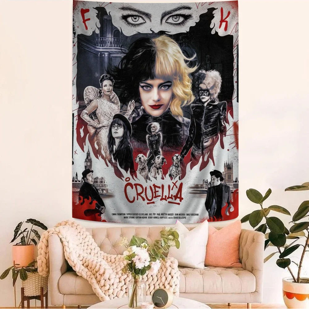 C-Cruella DIY Sticky Poster Vintage Room Bar Cafe Decor Home