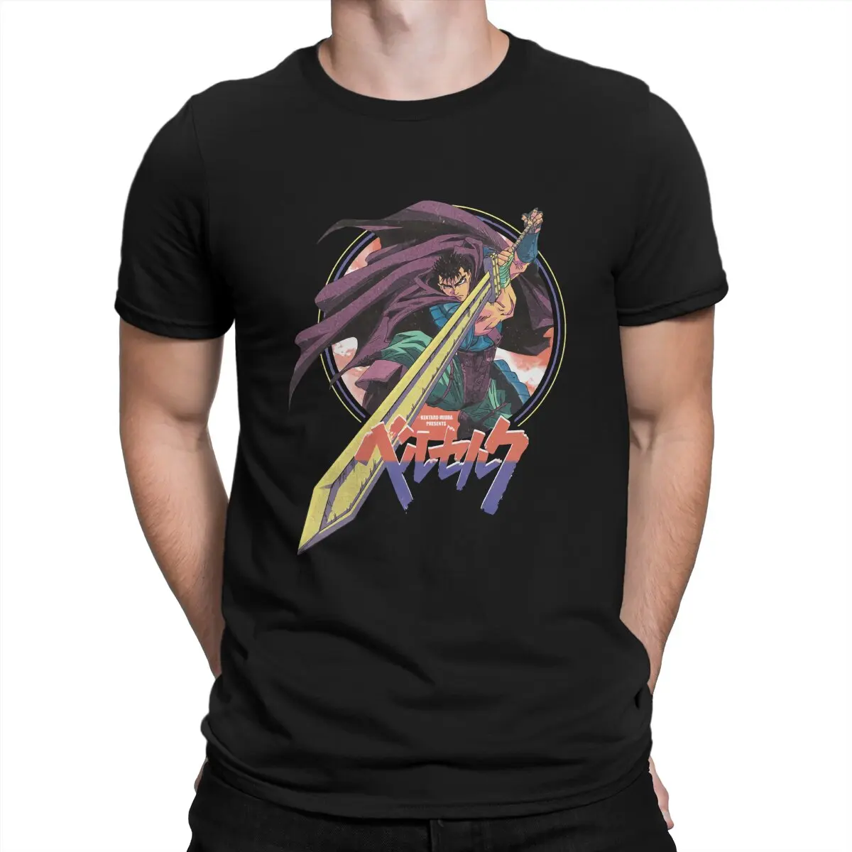 

Sword T Shirts Men Pure Cotton Fun T-Shirt O Neck Berserk Millepensee Guts Comic Tee Shirt Short Sleeve Clothes Birthday Present