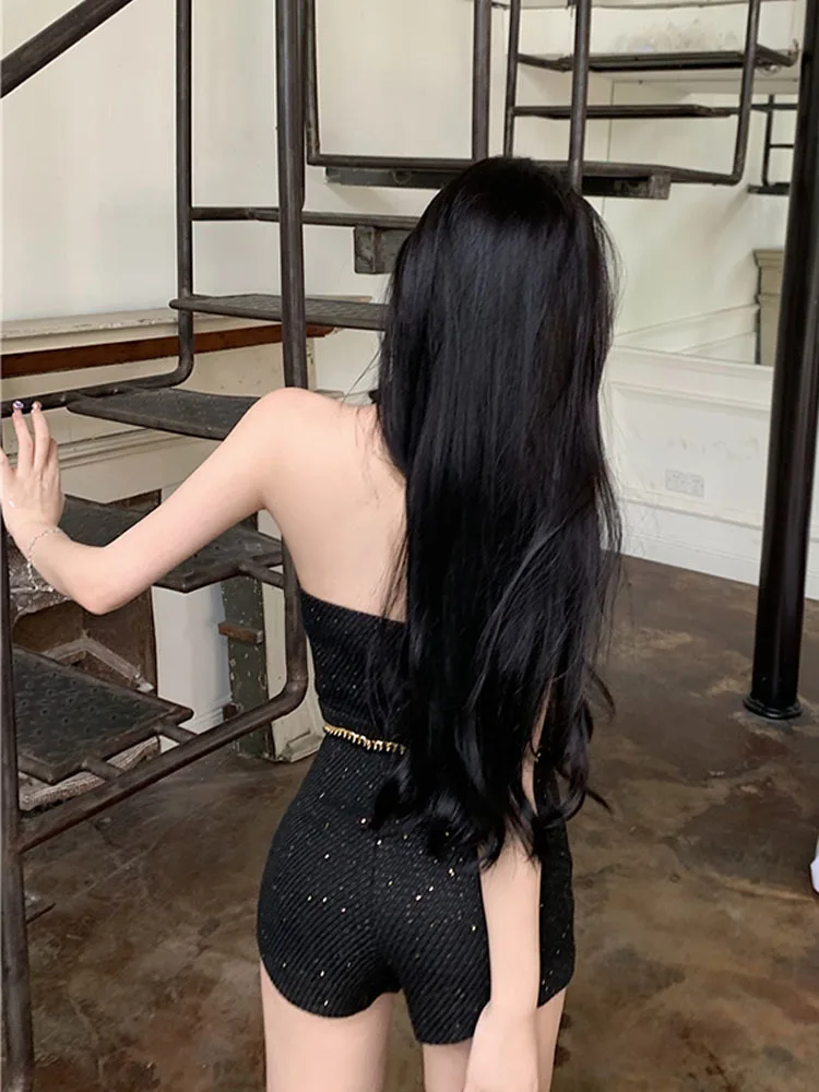 Женский комплект из двух предметов короткий топ и шорты в Корейском стиле