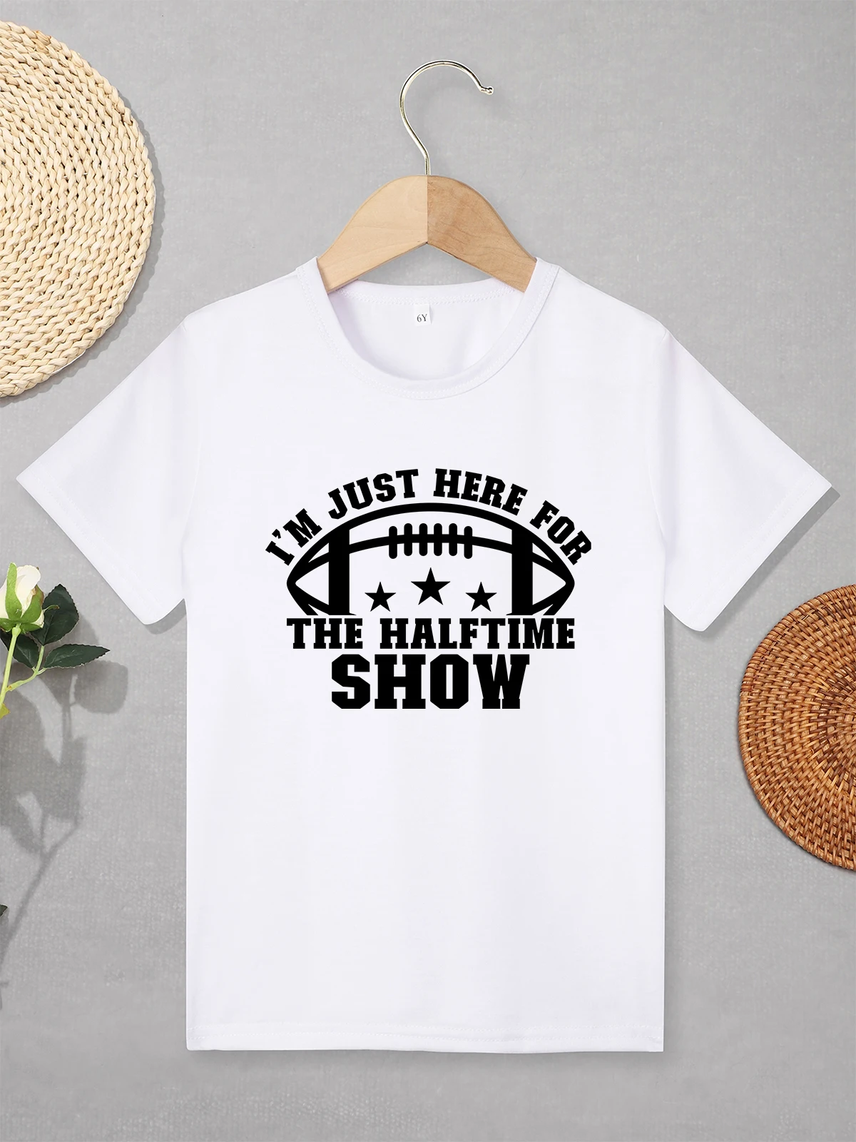 Футболка детская Базовая в американском стиле с коротким рукавом и рисунком