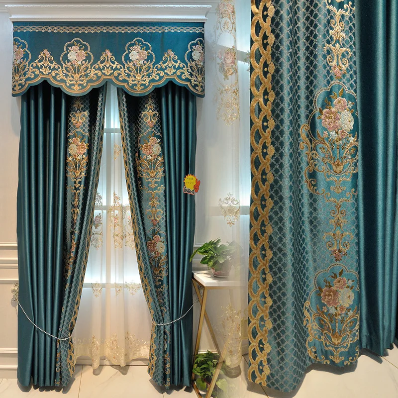 

Simple Modern European Style Embroidered Curtains for Bedroom Living Room Curtains Window Curtain High Precision Jacquard