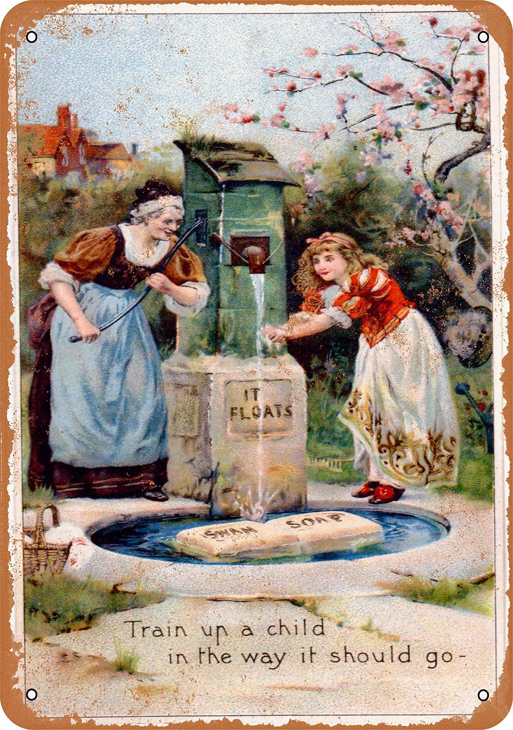 RetroRust 7x10 металлический знак-1898 мыло в виде лебедей-винтажный ржавый вид