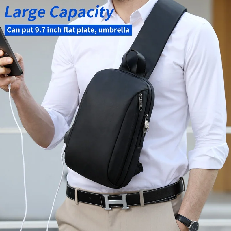 Оптовая продажа модная мужская сумка-слинг с индивидуальным логотипом Роскошная