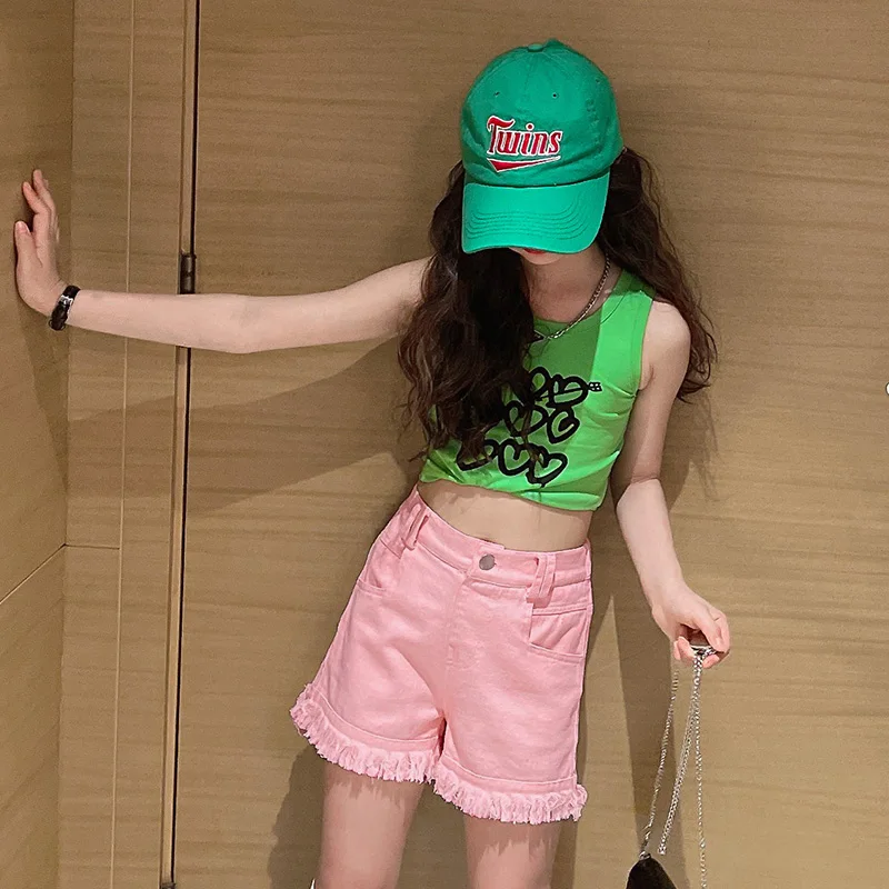 Роскошный летний детский костюм с шортами новый жилет без рукавов пальто для